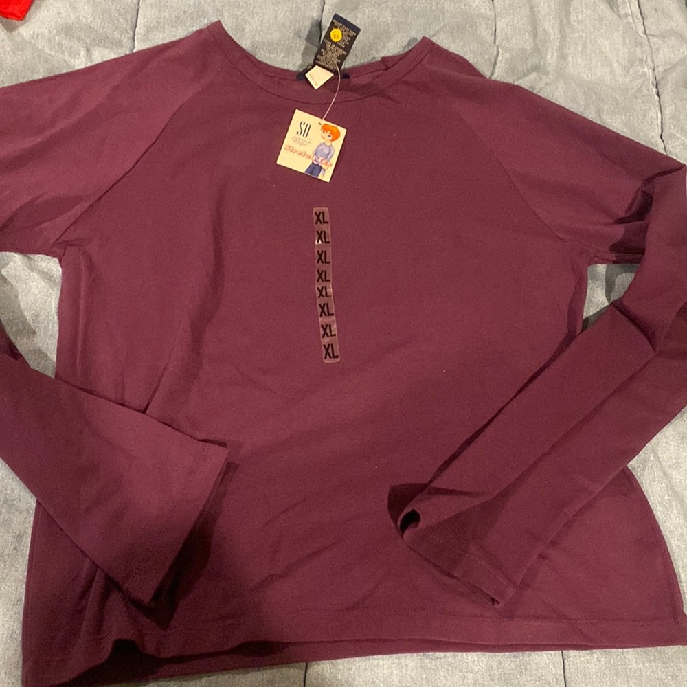 new NWT SO GSJC stretch tee XL purple long sleeve girls
